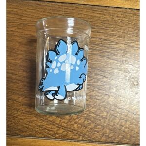 Welch's Dinosaur Jelly Jar Glass Vintage Collector Cup Series Stegosaurus 4"